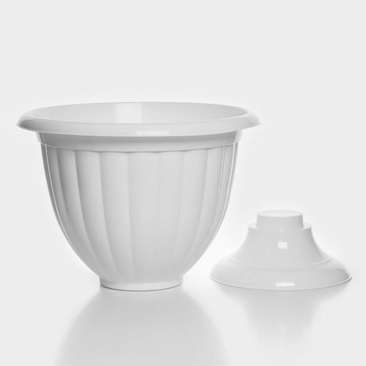 Вазон для цветов «Жасмин», 18 л, d=43 см, h=30 см, белый