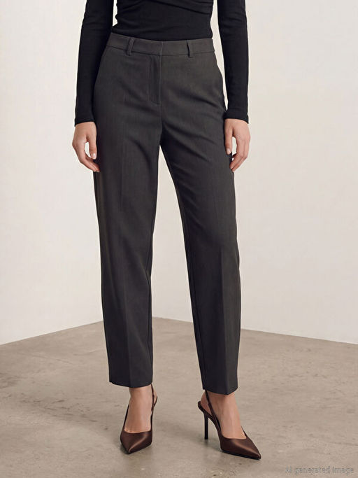 Y?ksek Bel Havu? Kesim Kad?n Pantolon