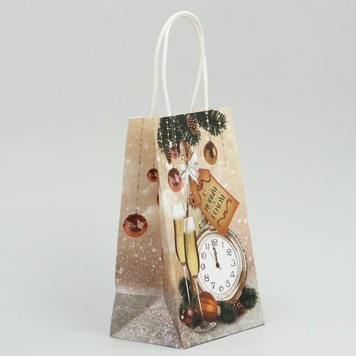Пакет крафтовый Новый год, 12 21 9 см - Доступные радости фото 2