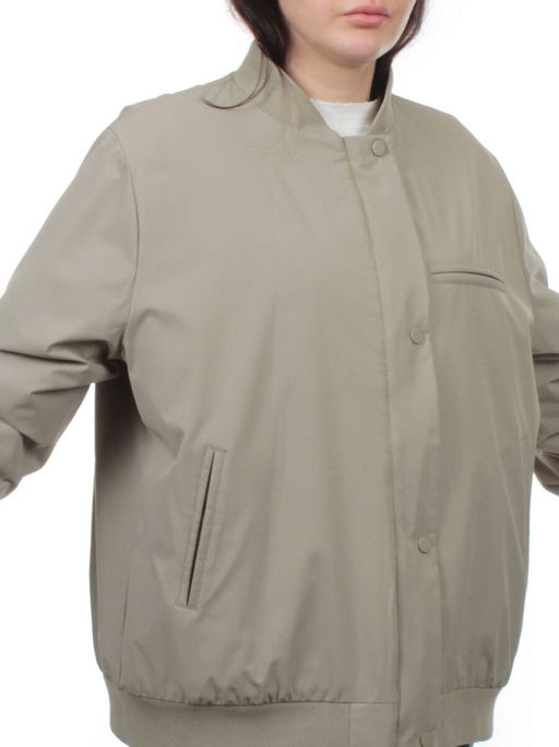 H24-608 GRAY/GREEN Куртка бомбер демисезонная женская (100 гр. синтепон) - Fashion фото 2