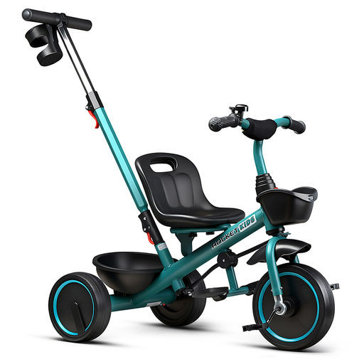 Велосипед трехколесный Rocket 107NEW, колеса резиновые10"/8", цвет зеленый