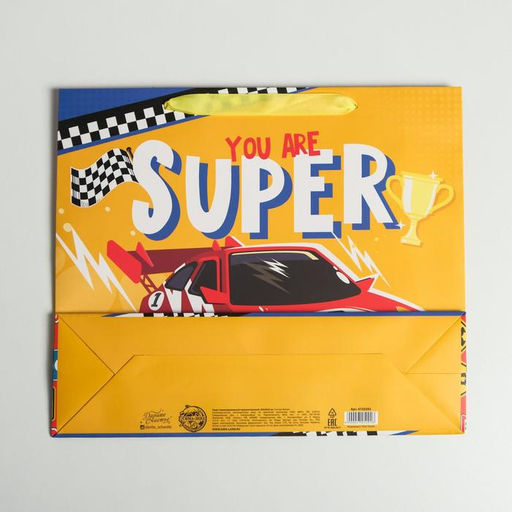 Пакет подарочный ламинированный, упаковка, «You are super», M 30 х 26 х 9 см