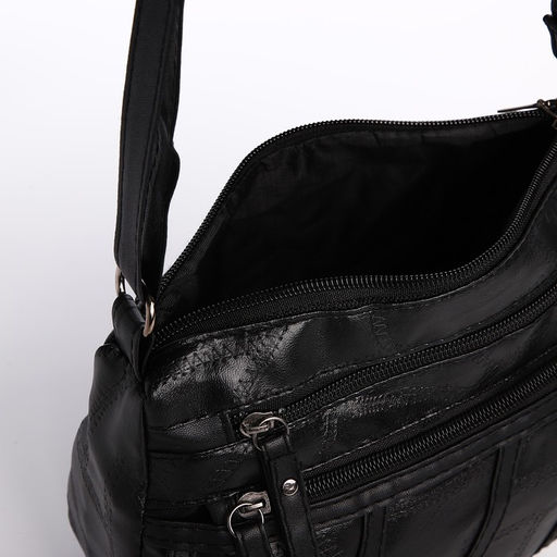 Сумка женская на одно плечо, на молнии, цвет чёрный - Simaland фото 6