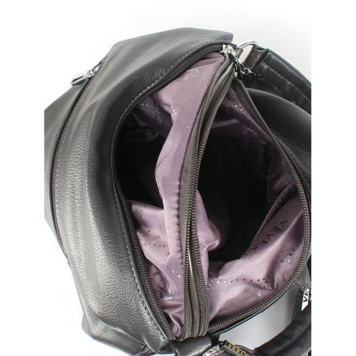 Сумка женская иск/кожа+нат/замша Vevers-L 205-F 002-406, 2отд, 2плеч/рем, черный/серый SALE 258434 - Adelia фото 4