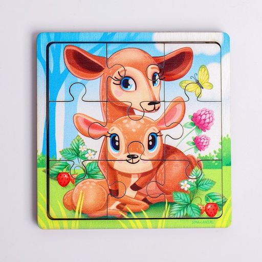 Пазл Олениха и оленёнок, 9 деталей - Лесная мастерская фото 6