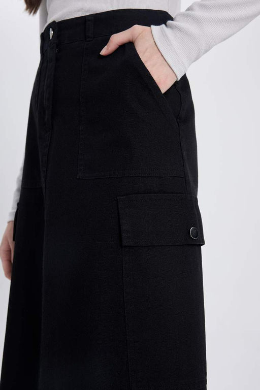 Длинная юбка из габардина карго - Defacto фото 8
