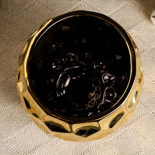 Декоративное кашпо для цветов «Солнечный шар», 2.5 л, 19×19×16 см, керамическое, золотистое, Greengo