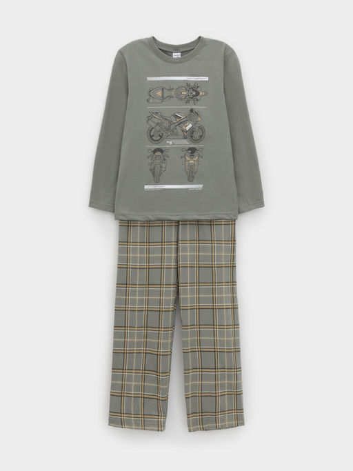 К 1600/зеленый чай,шотландская клетка пижама