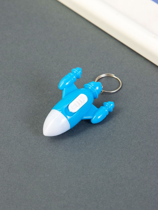 Цена за 12 шт. Фонарик брелок для ключей на кольце Ракета, LR41?3 шт., 5?3?1.7 см, МИКС