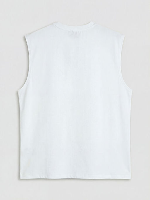 Bisiklet Yaka Bask?l? Kolsuz Erkek Ti??rt