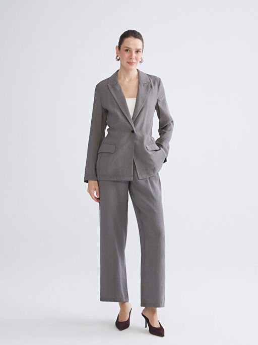 Modal Kar???ml? Kad?n Blazer Ceket