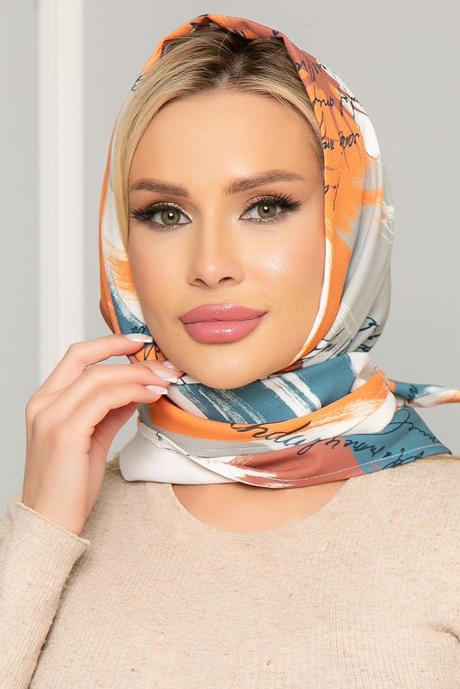 Косынка с подворотом (акварель оранж) КП02 - Lt collection фото 2