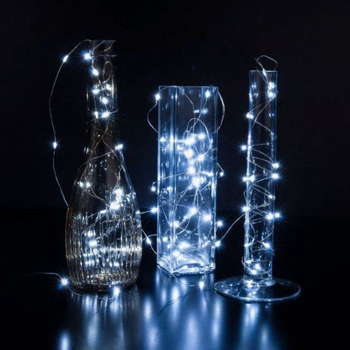 Шок - цена до 28.11!  Белая гирлянда 2 метра 20 огней на батарейке