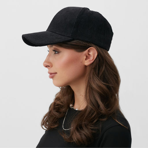 Бейсболка однотонная MINAKU, чёрная, размер 56-58, вельвет