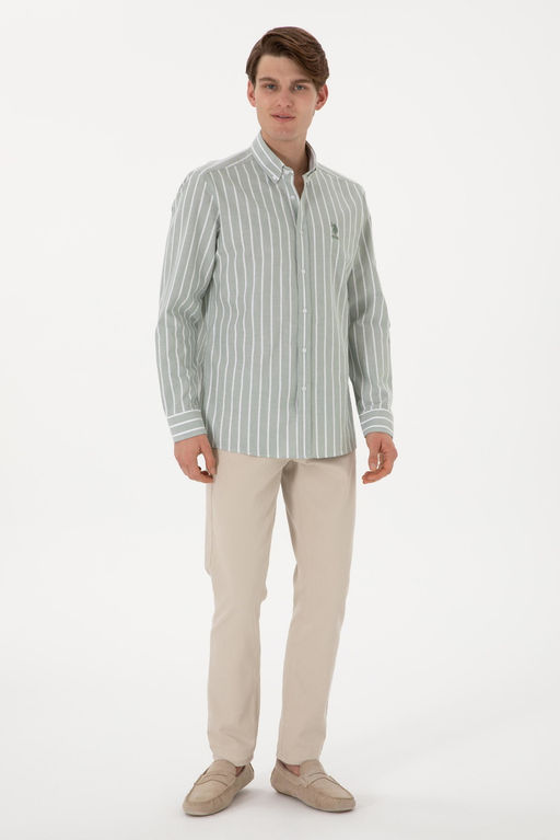 Erkek Haki Uzun Kollu G_mlek Sepette S_rpriz _ndirim - U.s. polo assn фото 4