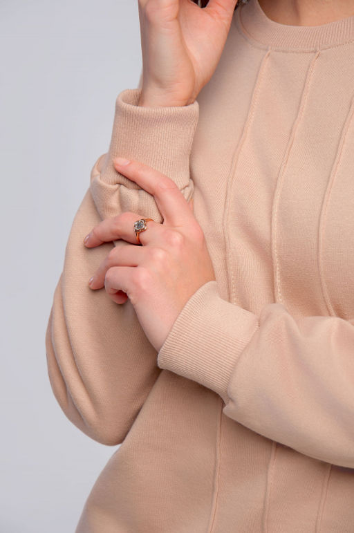 Арт. 2529  Костюм с брюками женский 44-50 (4 шт) Цвет:верх-бежевый,низ-бежевый