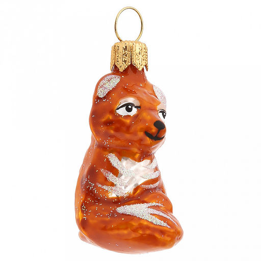 Елочная игрушка фигурка стеклянная Лисичка мини h6см, ручная художественная роспись, подарочная упаковка (Россия) - Домашняя мода фото 2