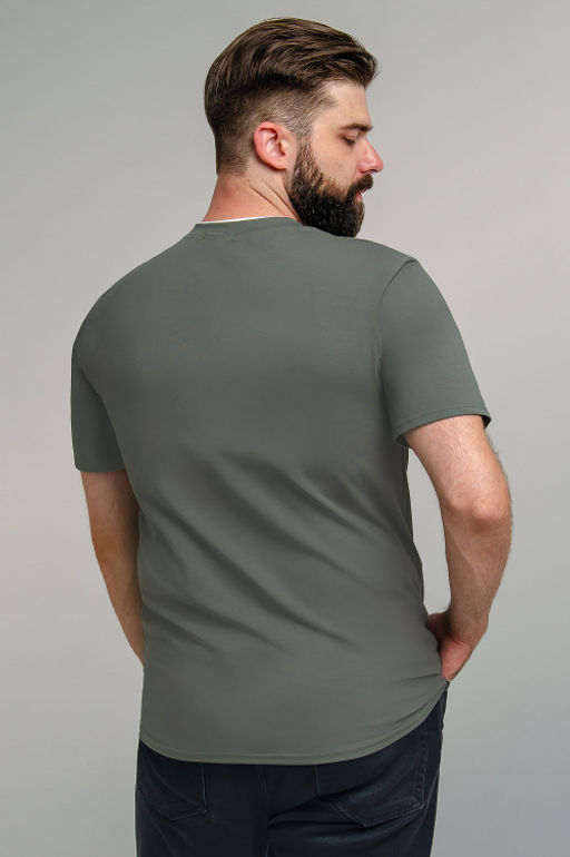 Арт. 67123 Футболка мужская 48-56 (5 шт) Цвет:хаки - Идеал фото 18