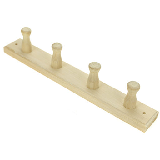 Вешалка-планка деревянная Пустячок 35х5х7см, 4 крючка, липа (Россия) - Домашняя Мода фото 3