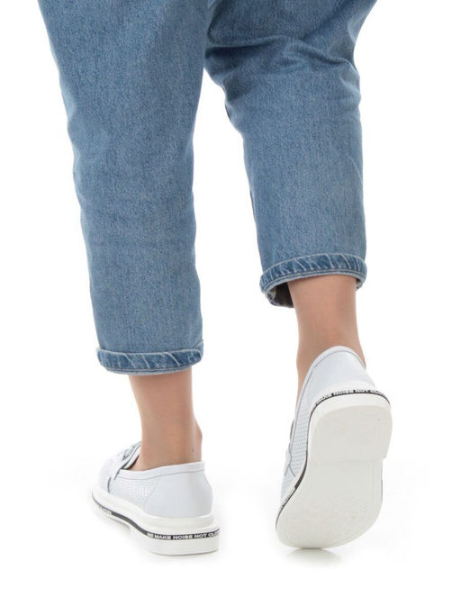 03-PDD170-1 WHITE Лоферы женские (натуральная кожа) - Фабричный китай фото 3