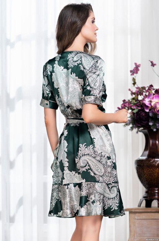 Короткий халат с запахом - Mia-amore фото 2