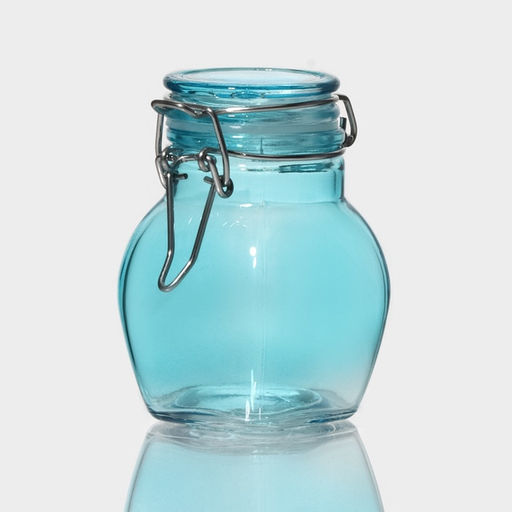 Банка для хранения сыпучих «Овал», 100 мл, 6×8.5 см, с бугельным замком, стекло, цвет МИКС