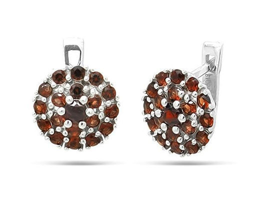 Серьги из серебра гранат, Бодрум2