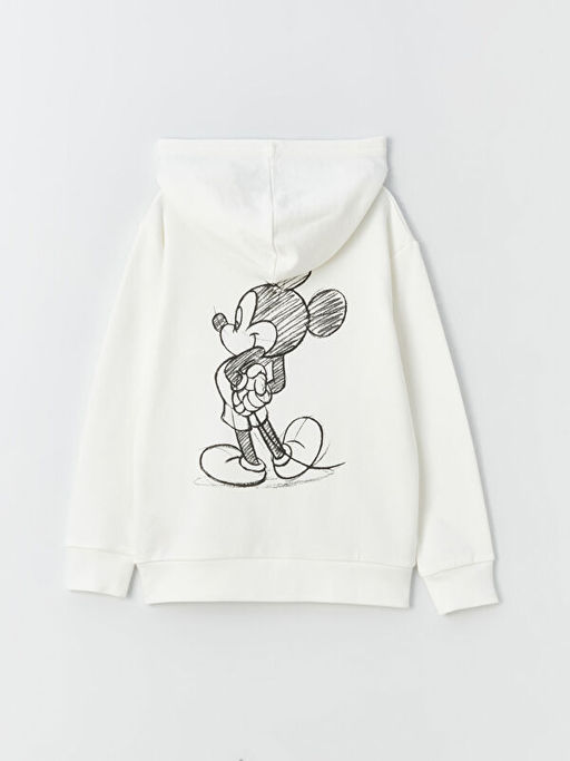 Mickey Mouse Bask?l? Uzun Kollu Erkek ?ocuk Hoodie - Waikiki фото 3