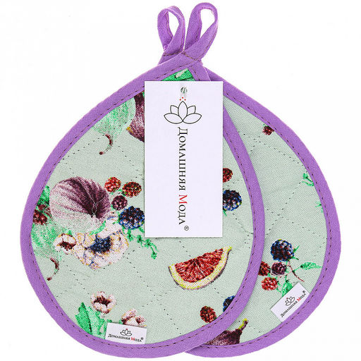 "Инжир К" Кухонный комплект: прихватка 20х15,5см "Капелька" - 2шт, хлопок "Премиум" 191г/м2 - хлопок 100%, наполнитель - ватин 280гр/м2, "Домашняя мода" (Россия)