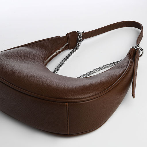 Сумка женская хобо на молнии, цвет коричневый - Textura фото 6