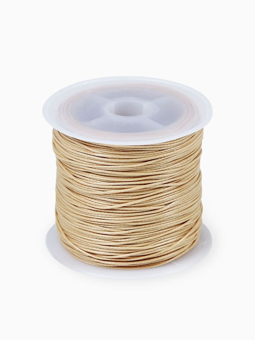 Шнур вощеный из полиэстера d=0.5 мм, L=50 м, бежевый
