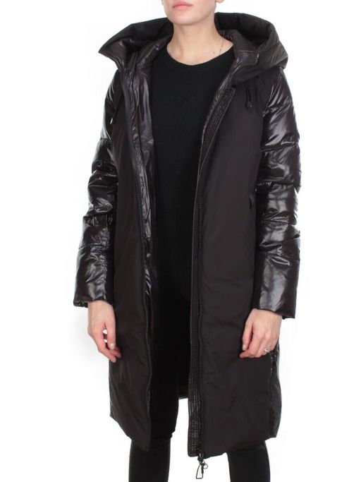 2235 BLACK Пальто женское зимнее AKIDSEFRS (200 гр. холлофайбера) - Fashion фото 7