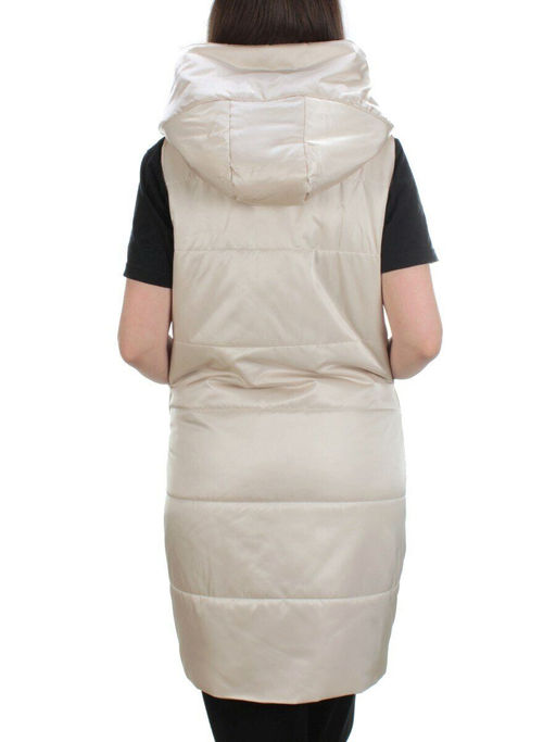 M001 BEIGE Жилет женский демисезонный (100 гр. синтепон) - Фабричный китай фото 5