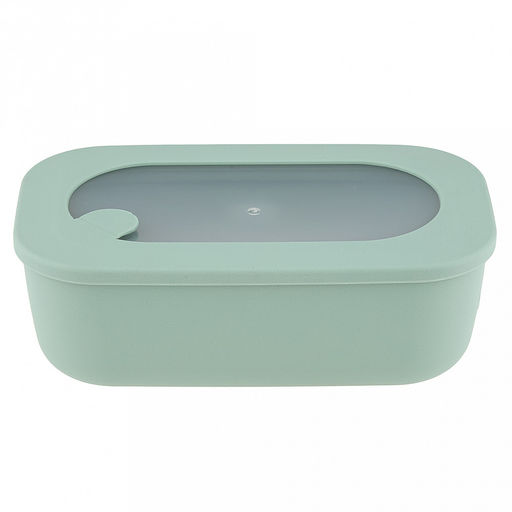 Контейнер для продуктов пластмассовый Нео 0,9л, 21x12,5x7см, прямоугольный, герметичный, с крышкой, фисташковый, клапан для выпуска пара, подходит для СВЧ (Россия) - Домашняя мода фото 2