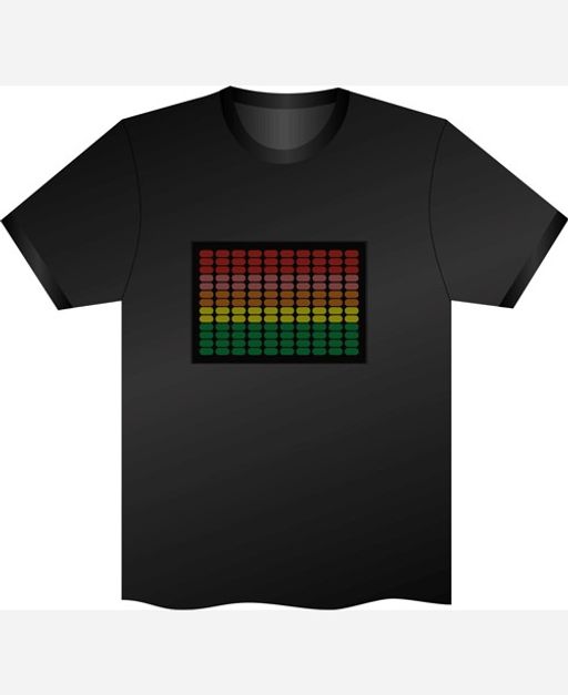 Футболка с эквалайзером (Мигает в такт музыки). Рисунок: эквалайзер. - Yiwu youda import & export co фото 2