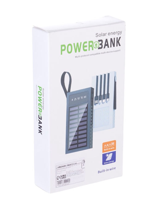 Внешний портативный аккумулятор 10000 мАч, 10 W, 2USB, Type-C, фонарик, солнечная панель, чёрный - Simaland фото 13