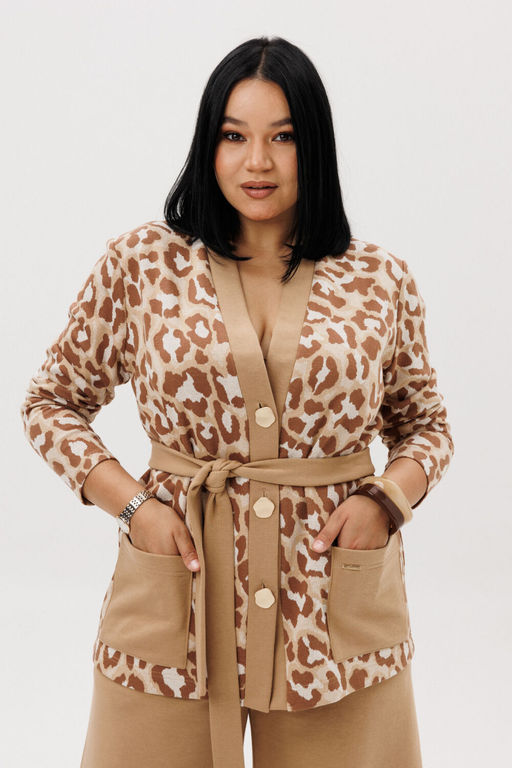 Костюм Anastasia 1292 бежевый (анималистический принт) фото 6