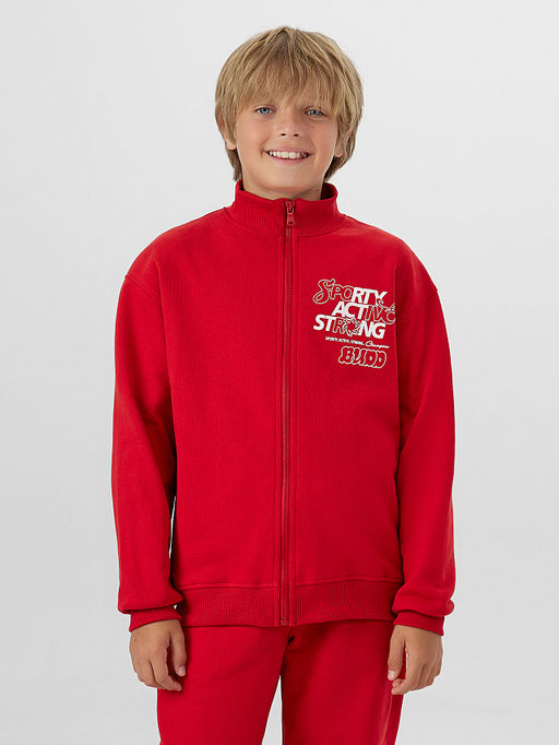 Толстовка для мальчиков красная на молнии