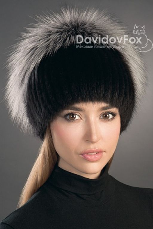 шапка Ромашка ондатра блэк - Davidovfox фото 2