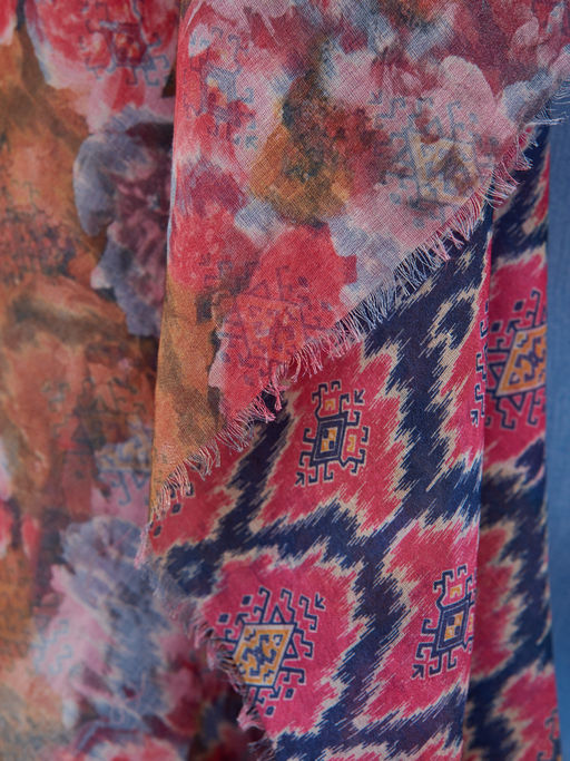 Оригинальный двусторонний платок с бахромой - Tantino фото 5