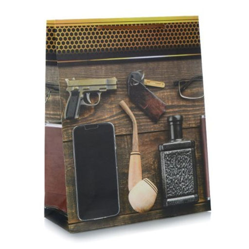 Цена за 12 шт. Пакет подарочный 26x32x10 23 февраля / 24813M /уп 12/480/ - Галеонтрейд фото 3