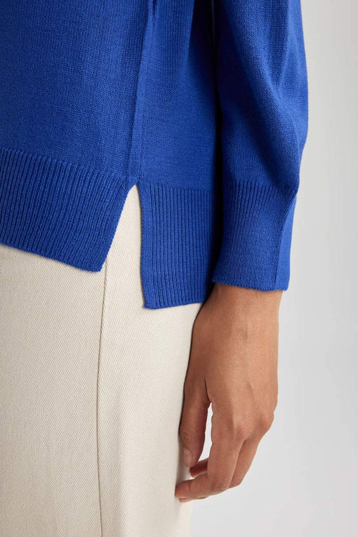 Свитер Relax Fit с круглым вырезом - Defacto фото 6