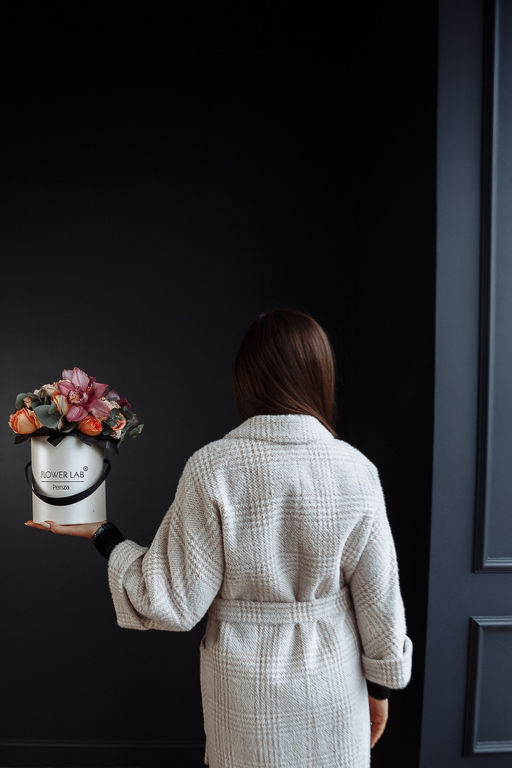 Пальто женское демисезонное 20905 (беж./клетка) - Kankan фото 4