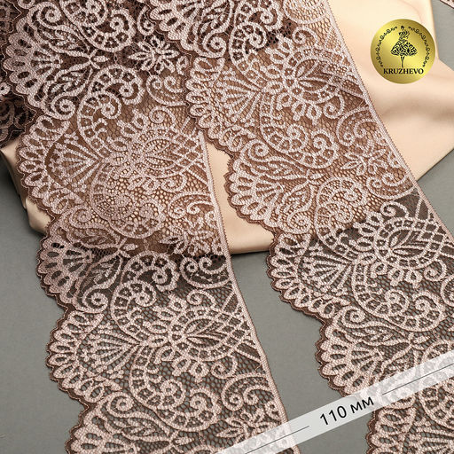 Кружево-стрейч KRUZHEVO арт.TBY.40992PP шир.110мм цв.бежевый уп.115м