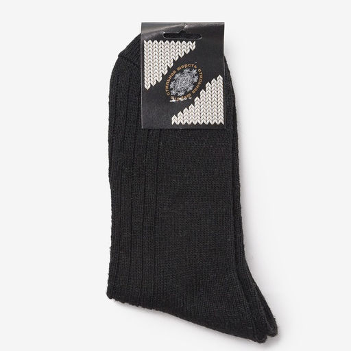 Носки мужские шерстяные цвет чёрный рубчик, размер 29