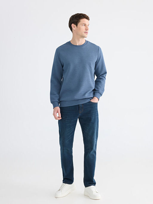 Bisiklet Yaka Erkek Sweatshirt