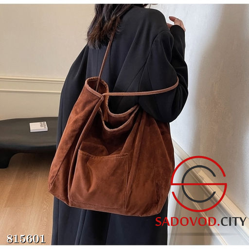 Большая вместительная замшевая кожаная сумка на одно плечо - Bruno фото 3