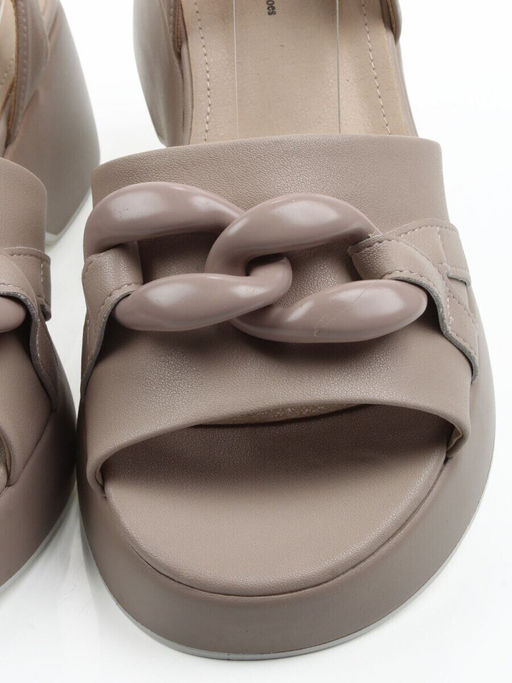 08-XL693-3 GRAY/BEIGE Босоножки женские (натуральная кожа)