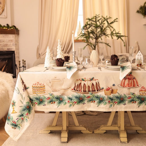 Скатерть новогодняя «Этель» New Years treat, 150×220 см +/-3 см с ВГМО, 100% хлопок, саржа 190 г/м²