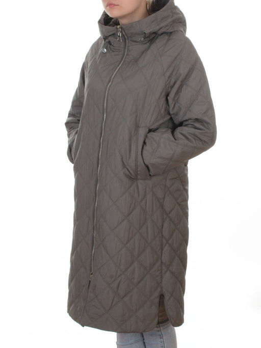 9610 GRAY/GREEN Куртка стеганная демисезонная женская (100 гр. холлофайбер) - Fashion фото 5